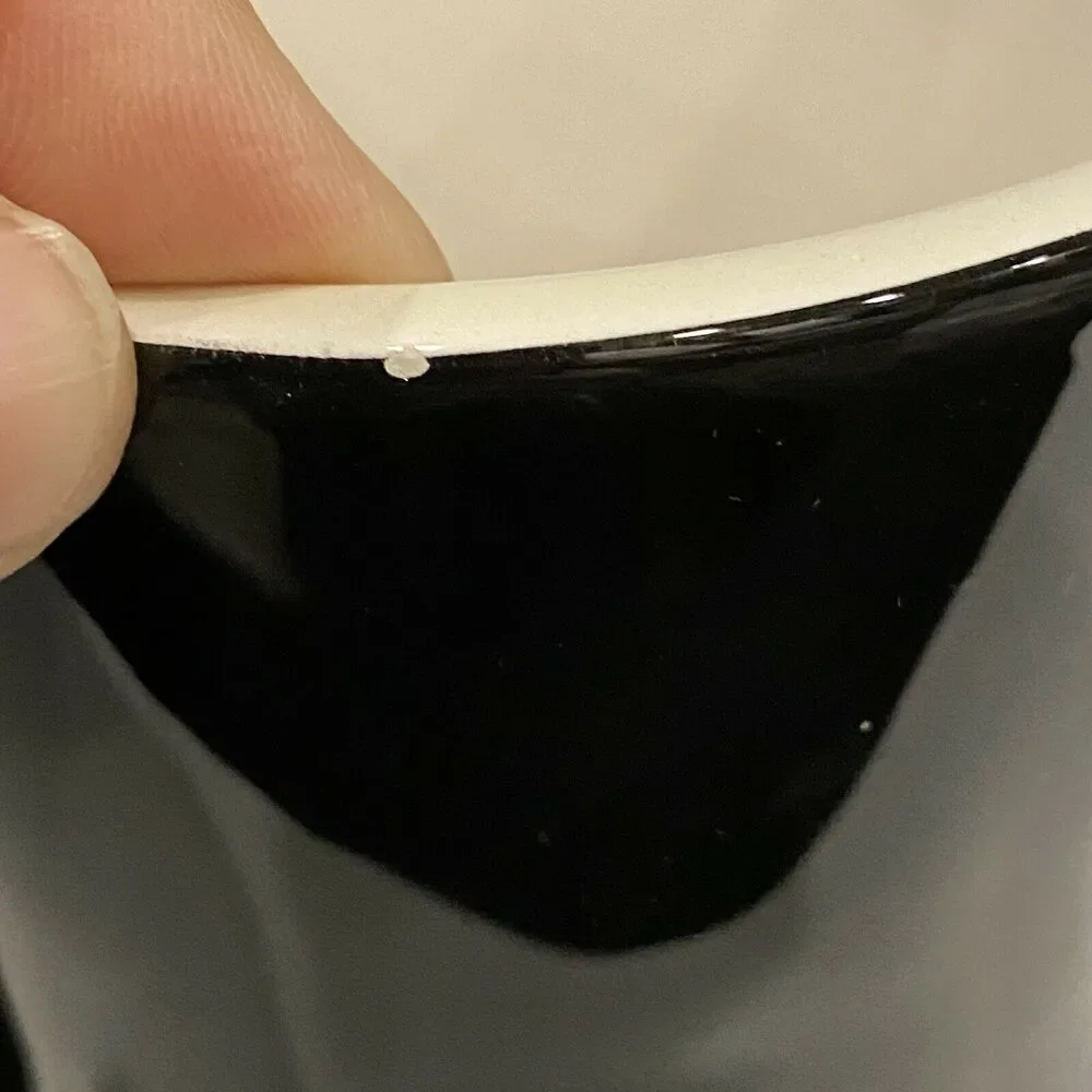 Pier 1 Ceramic Coffee Mug 2 Set Black Dress Pearls-Black White‎ Tuxedo Mug